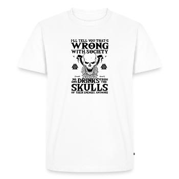 Mauvaise société, buvez du crâne de votre - T-shirt Premium bio Homme - blanc - Devant - Nico (187cm)