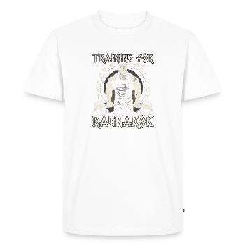 Viking Sport Outfit Heavy Lifting Bodybuilder - Men's Premium Organic T-Shirt - white - Front - Nico (187cm)