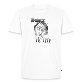 Dark Buhurt Knight Competition Tournament Warrior - Men's Premium Organic T-Shirt - white - Front - Nico (187cm)