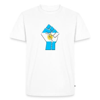 Drapeau de l’Argentine Pays Argentin Fierté Natif - T-shirt Premium bio Homme - blanc - Devant - Nico (187cm)