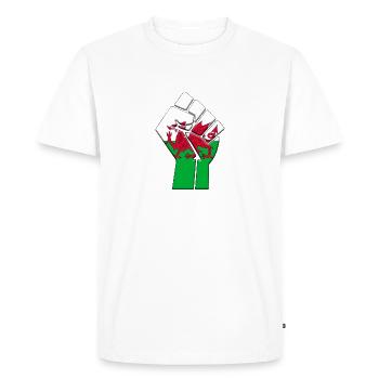 Pays de Galles Royaume-Uni Drapeau Welsh UK Country Pride - T-shirt Premium bio Homme - blanc - Devant - Nico (187cm)