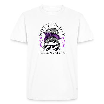 Pas ce jour-là guerrier de la fibromyalgie - T-shirt Premium bio Homme - blanc - Devant - Nico (187cm)
