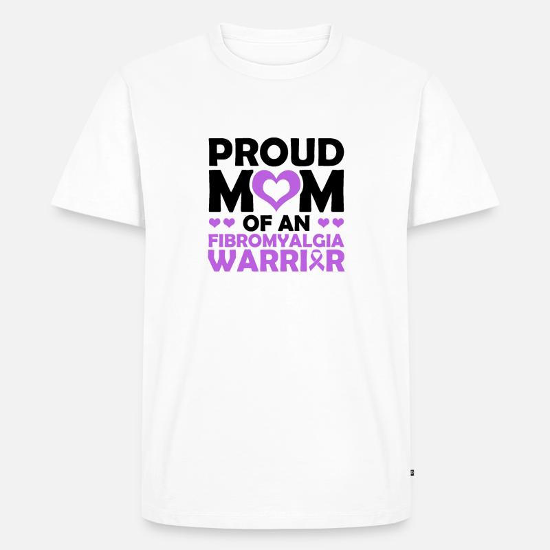 Stolze Mutter Eines Fibromyalgie-kriegers - Männer Premium Bio T-Shirt - Weiß