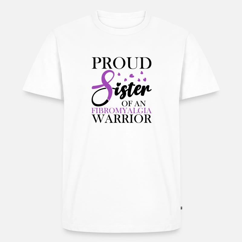 Stolze Mutter Eines Fibromyalgie-kriegers - Männer Premium Bio T-Shirt - Weiß