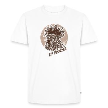 rooster old stamp - Men's Premium Organic T-Shirt - white - Front - Nico (187cm)