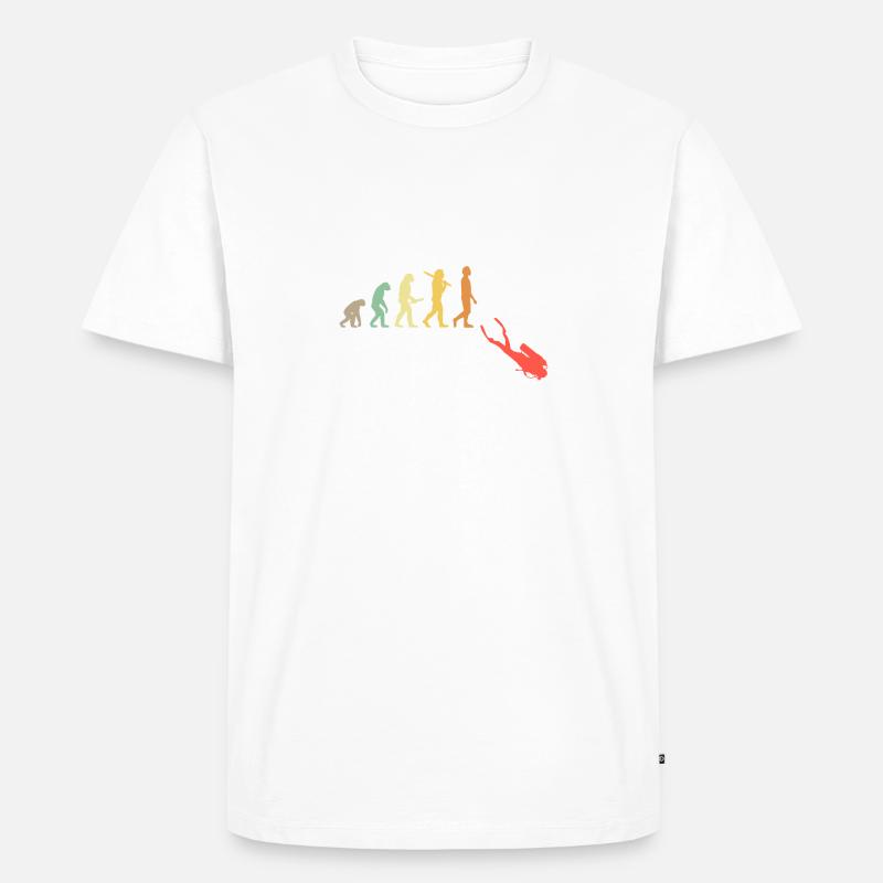 Cadeau Retro Diving Evolution - T-shirt Premium bio Homme - blanc