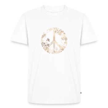 Signe de la paix amants du monde fleur hippie artistique - T-shirt Premium bio Homme - blanc - Devant - Nico (187cm)