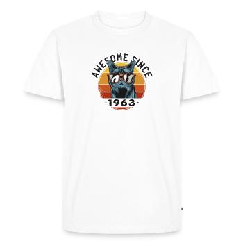 Génial depuis 1963, 60 ans, 60e anniversaire - T-shirt Premium bio Homme - blanc - Devant - Nico (187cm)