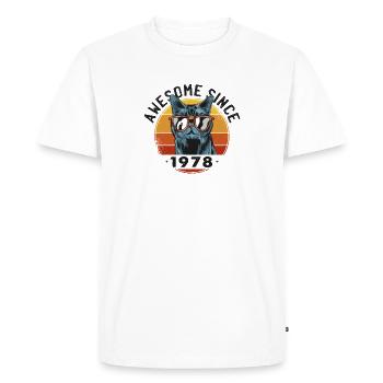 Génial depuis 1978, 45 ans, 45e anniversaire - T-shirt Premium bio Homme - blanc - Devant - Nico (187cm)