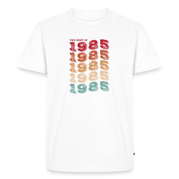 Vintage 1985 Gifts Legend for 38 Year Old - 38th - Men's Premium Organic T-Shirt - white - Front - Nico (187cm)