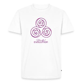 Triskele Sixkele mindful evolution & I will rise - Men's Premium Organic T-Shirt - white - Front - Nico (187cm)