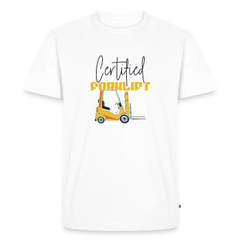 Chariot élévateur certifié - T-shirt Premium bio Homme - blanc - Devant - Nico (187cm)