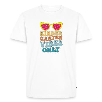 Kindergarten Vibes Only Back to School Groovy - Men's Premium Organic T-Shirt - white - Front - Nico (187cm)