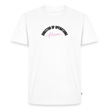Directrice des opérations Mama Mère - T-shirt Premium bio Homme - blanc - Devant - Nico (187cm)