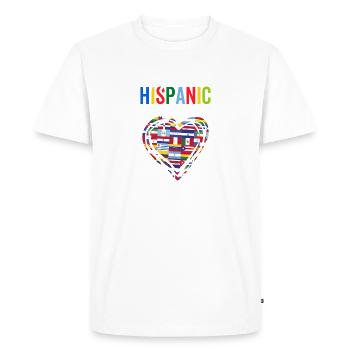 National Hispanic Heritage Month Heart Latino - Men's Premium Organic T-Shirt - white - Front - Nico (187cm)