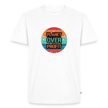 La planète avant le profit - T-shirt Premium bio Homme - blanc - Devant - Nico (187cm)