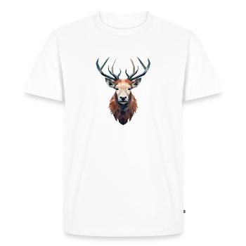 Deer - stylish, modern, abstract - deer art - Men's Premium Organic T-Shirt - white - Front - Nico (187cm)
