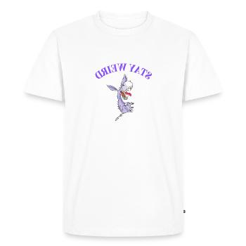 Drôle d’âne / Restez un T-shirt bizarre - T-shirt Premium bio Homme - blanc - Devant - Nico (187cm)