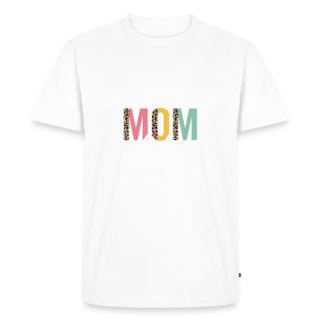 Femme Maman Vie Drôle Maman Léopard Femme Guépard Maman - T-shirt Premium bio Homme - blanc - Devant - Nico (187cm)