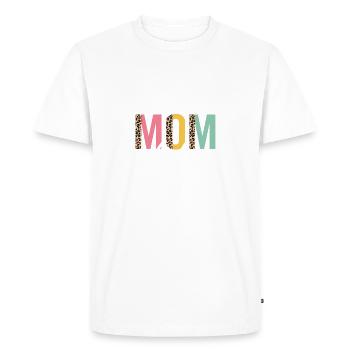 Fille Maman Vie Drôle Maman Léopard Fille Mama Cheetah - T-shirt Premium bio Homme - blanc - Devant - Nico (187cm)