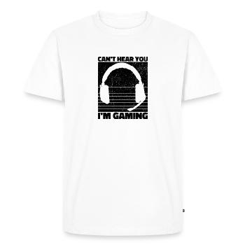 Je ne peux pas vous entendre dans le jeu - Cool Gaming Design - T-shirt Premium bio Homme - blanc - Devant - Nico (187cm)