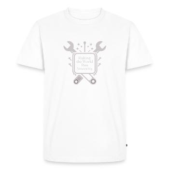 Faire en sorte que le monde fonctionne bien - T-shirt Premium bio Homme - blanc - Devant - Nico (187cm)