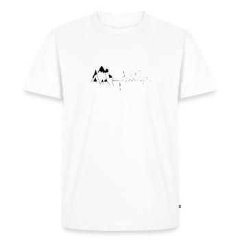 Coeur - Battement de cœur - Montagne - (2) - T-shirt Premium bio Homme - blanc - Devant - Nico (187cm)
