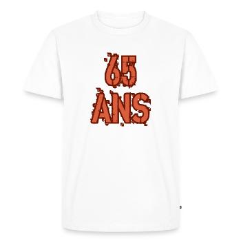 65 ANS - T-shirt Premium bio Homme - blanc - Devant - Nico (187cm)