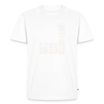 November 1933 Limited Edition 90 Years Man Woman - Men's Premium Organic T-Shirt - white - Front - Nico (187cm)
