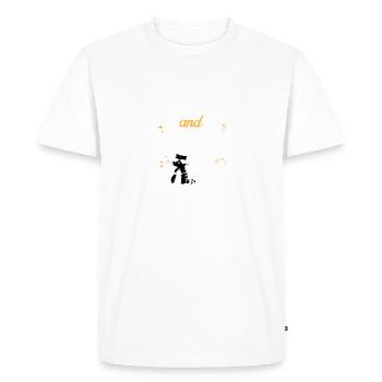 Double Bass Cat Lover Gift - Men's Premium Organic T-Shirt - white - Front - Nico (187cm)