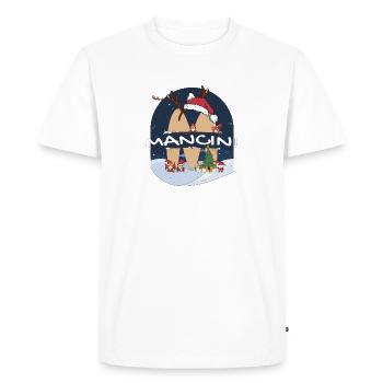 Impressionnant nom de Mancini w chapeau de père Noël dans le thème de Noël - T-shirt Premium bio Homme - blanc - Devant - Nico (187cm)