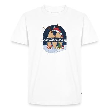 Awesome Marlene Name w Santa Hat in Xmas Theme - Men's Premium Organic T-Shirt - white - Front - Nico (187cm)