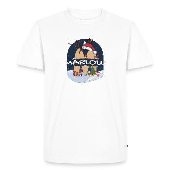 Impressionnant nom de Marlow w chapeau de père Noël dans le thème de Noël - T-shirt Premium bio Homme - blanc - Devant - Nico (187cm)