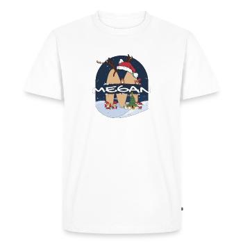 Awesome Agatha Name w Santa Hat in Xmas Theme - Men's Premium Organic T-Shirt - white - Front - Nico (187cm)
