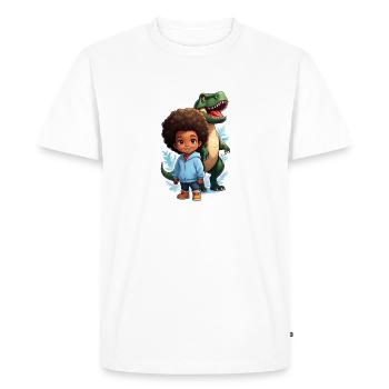 Christmas in the snow with Dino - Men's Premium Organic T-Shirt - white - Front - Nico (187cm)