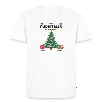Christmas Is Calling Christmas Pajama Funny X-Mas - Men's Premium Organic T-Shirt - white - Front - Nico (187cm)
