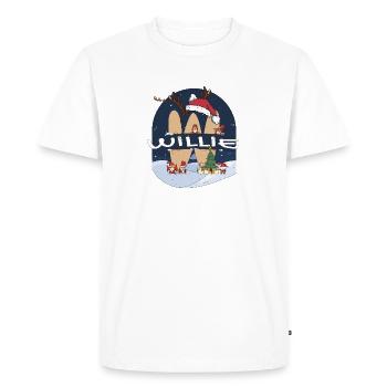 Toller Willie-Name mit Weihnachtsmütze im Weihnachtsthema - Männer Premium Bio T-Shirt - Weiß - Vorne - Nico (187cm)
