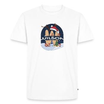 Impressionnant Wilson nom w chapeau de père Noël dans le thème de Noël - T-shirt Premium bio Homme - blanc - Devant - Nico (187cm)