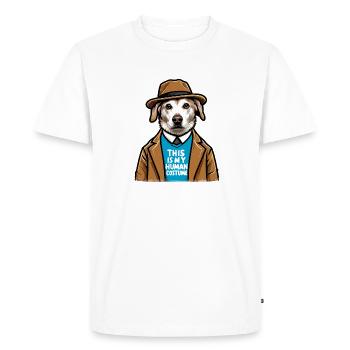 C’est mon costume humain - T-shirt Premium bio Homme - blanc - Devant - Nico (187cm)