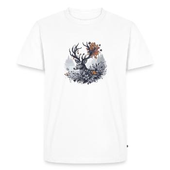 Cerf majestueux - T-shirt Premium bio Homme - blanc - Devant - Nico (187cm)