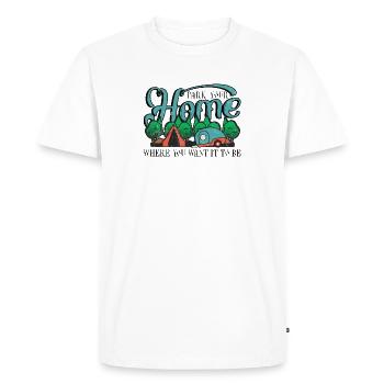 Garez votre maison là où vous voulez qu’elle soit - T-shirt Premium bio Homme - blanc - Devant - Nico (187cm)