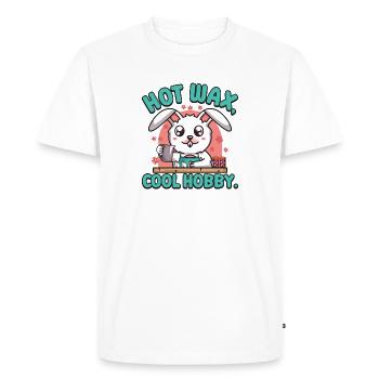 Cire chaude, passe-temps cool. - T-shirt Premium bio Homme - blanc - Devant - Nico (187cm)