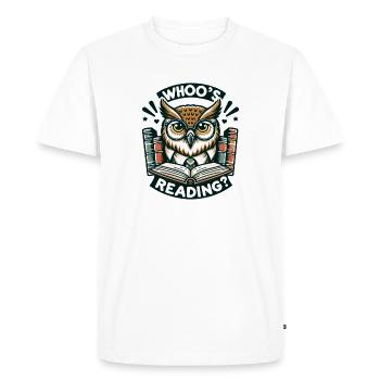 Wise owl with glasses - Men's Premium Organic T-Shirt - white - Front - Nico (187cm)