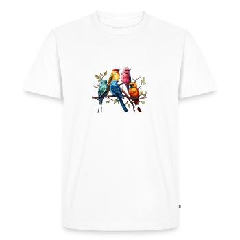 Drôles d’oiseaux Observation des oiseaux Birders et Bird - T-shirt Premium bio Homme - blanc - Devant - Nico (187cm)