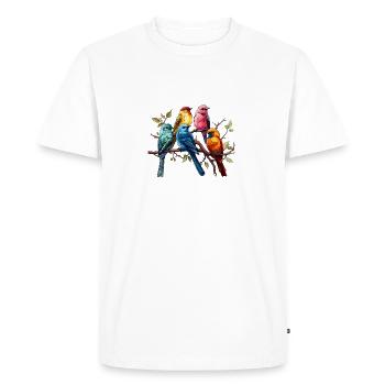 Easily Distracted By Birds Funny Birding Bird - Men's Premium Organic T-Shirt - white - Front - Nico (187cm)