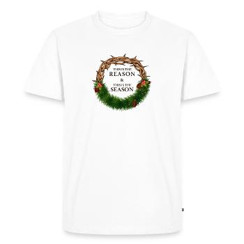 Jesus is King and is the Reason for the Season - Men's Premium Organic T-Shirt - white - Front - Nico (187cm)