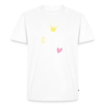 Lettre M Lettre initiale Couronne - T-shirt Premium bio Homme - blanc - Devant - Nico (187cm)