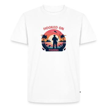 Hooked on fishing - Men's Premium Organic T-Shirt - white - Front - Nico (187cm)