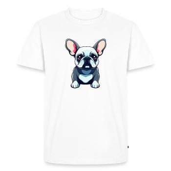 Illustration de chien bouledogue français - T-shirt Premium bio Homme - blanc - Devant - Nico (187cm)