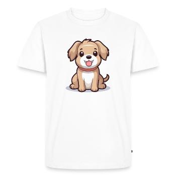 Chien de dessin animé mignon - conception de chien - T-shirt Premium bio Homme - blanc - Devant - Nico (187cm)